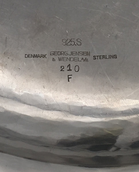 Georg Jensen 10 1/4" Hammered Sterling Silver Platter / Tray/ Plate in Pattern 210F