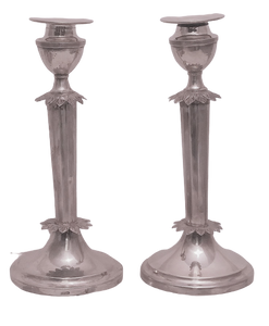 Pair of Art Deco Style Silver Candlesticks