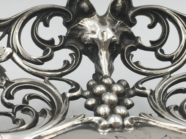 Early 20th Century Sterling Silver Dish Plate Bowl With Fox Head Motifs by Roger Williams and Spaulding