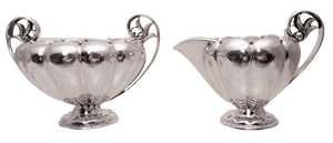 Georg Jensen Sterling Silver Creamer & Sugar Bowl