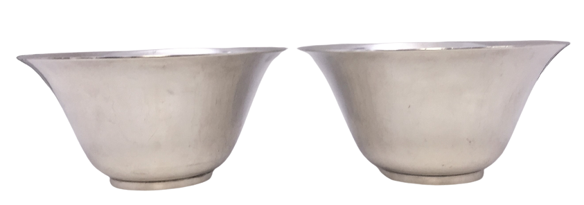 Pair of Tiffany & Co Sterling Silver Modern Bowls in Bell Form from 1906