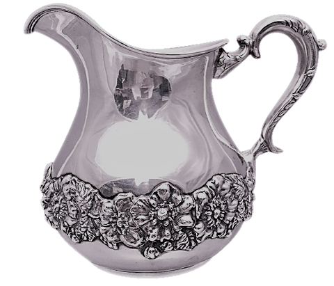 Sterling Silver Pitcher With Floral Decoration by Hamilton & Diesinger