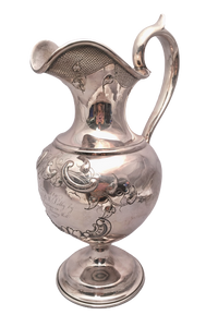 Silver Ewer With Flower and Scroll Design by Krider Circa 1850