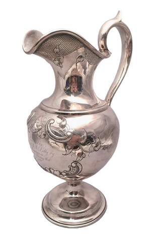 Silver Ewer With Flower and Scroll Design by Krider Circa 1850