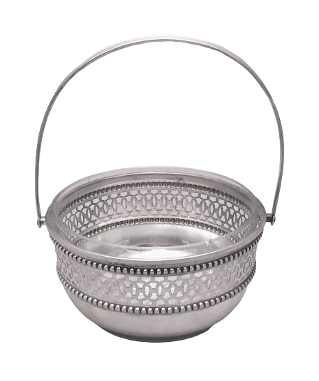 Continental Silver Pierced Bridal Basket / Bowl