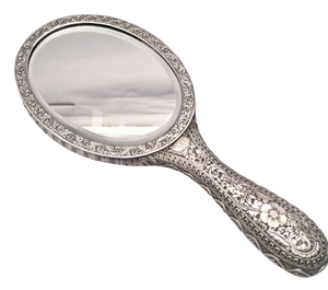 Persian Pattern Silver Hand Mirror