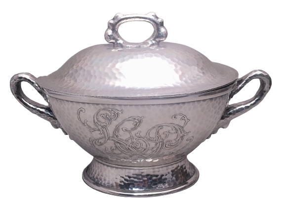 Tiffany & Co Hand Hammered Sterling Silver Japanesque 1879 Tureen With Handles
