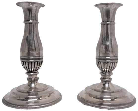 Pair of Continental Silver Candlesticks by Gerike