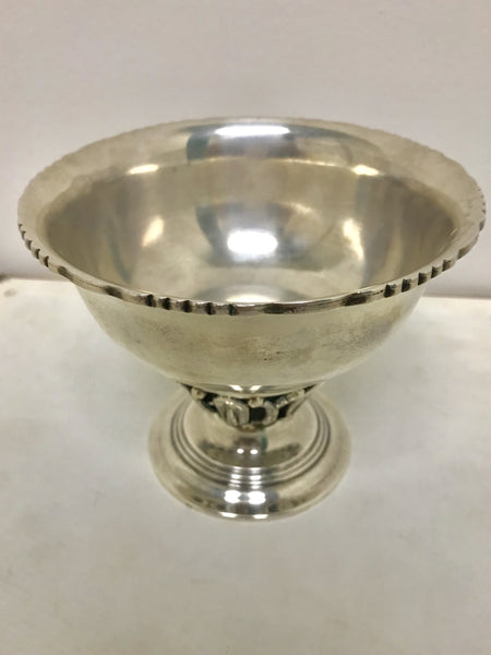 Vintage Sanborn Silver Footed Bowl with Pierced Base in Jensen Style