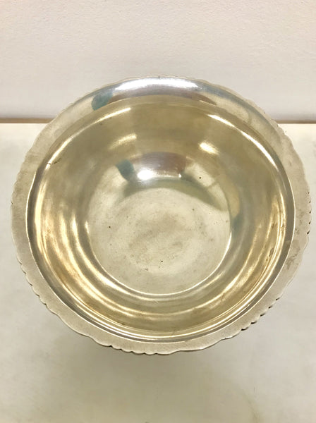 Vintage Sanborn Silver Footed Bowl with Pierced Base in Jensen Style