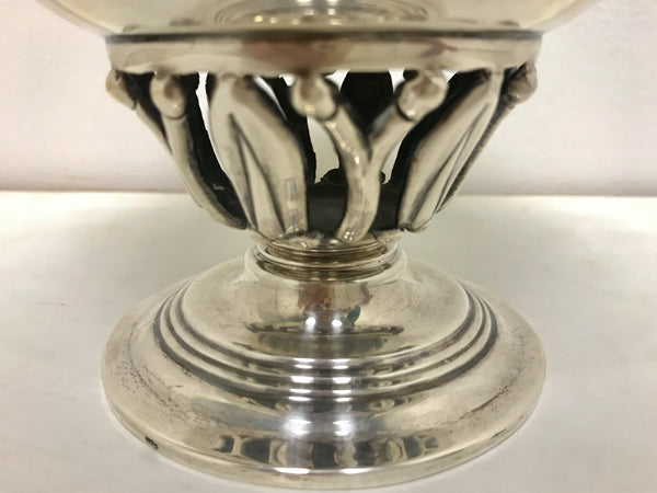 Vintage Sanborn Silver Footed Bowl with Pierced Base in Jensen Style