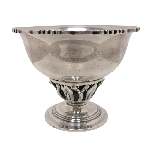 Vintage Sanborn Silver Footed Bowl with Pierced Base in Jensen Style