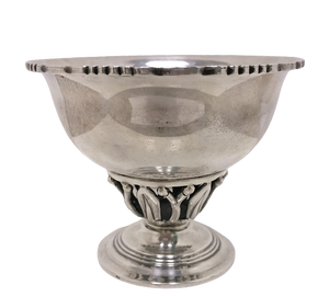 Vintage Sanborn Silver Footed Bowl with Pierced Base in Jensen Style