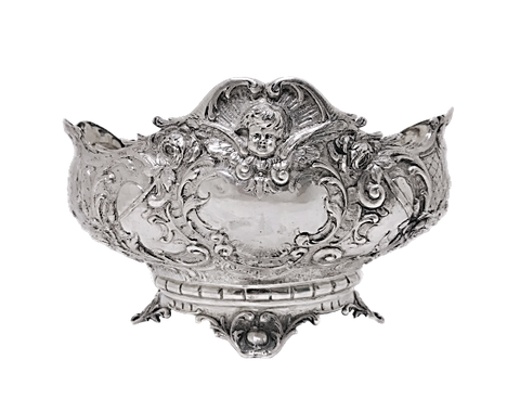 19th Century German Repoussé Silver Centerpiece or Bowl