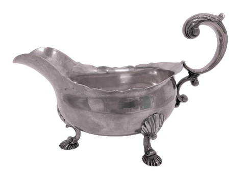 English Sterling Silver Footed Sauce / Gravy Boat Circa 1759