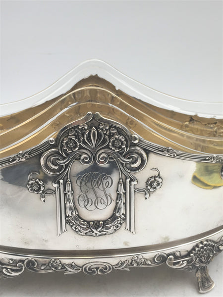 Continental Austrian Silver Centerpiece Bowl in Art Nouveau Style