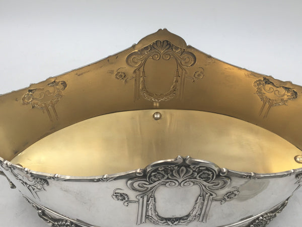 Continental Austrian Silver Centerpiece Bowl in Art Nouveau Style