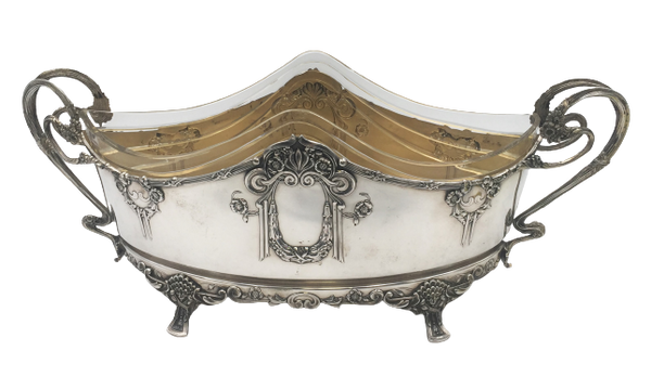 Continental Austrian Silver Centerpiece Bowl in Art Nouveau Style