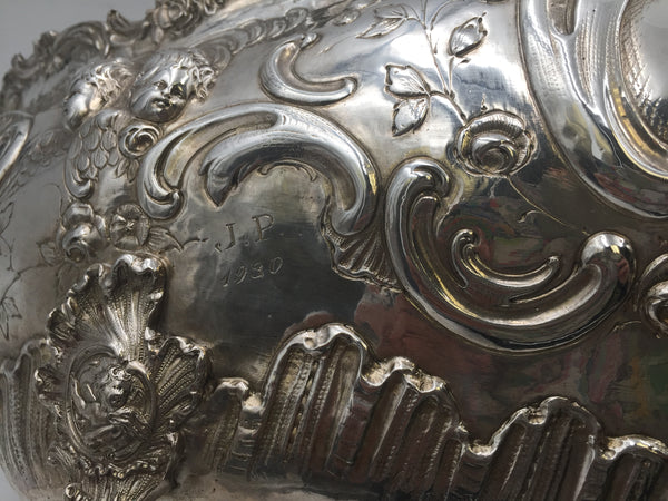 Continental Silver Centerpiece Bowl With Cherubs