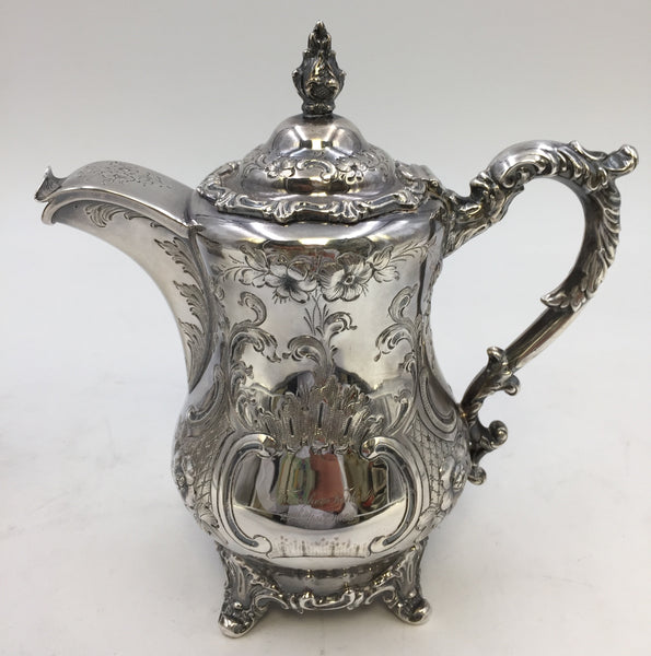 American Coin Silver Tea Pot and Bowl by W. Gale