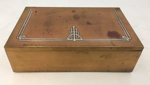 Mixed Metal Bronze and Sterling Silver Presentation/ Humidor Box in Art Deco Style