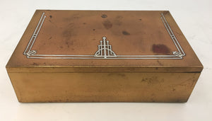 Mixed Metal Bronze and Sterling Silver Presentation/ Humidor Box in Art Deco Style