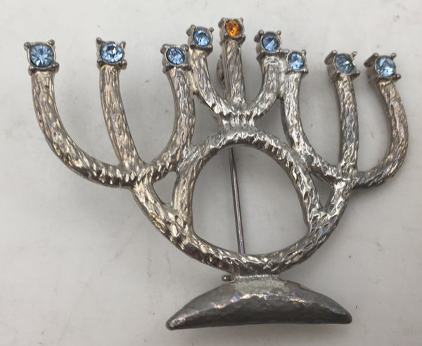 Set of 8 Judaica Silver Brooches and Pendant by Mane Katz and Others