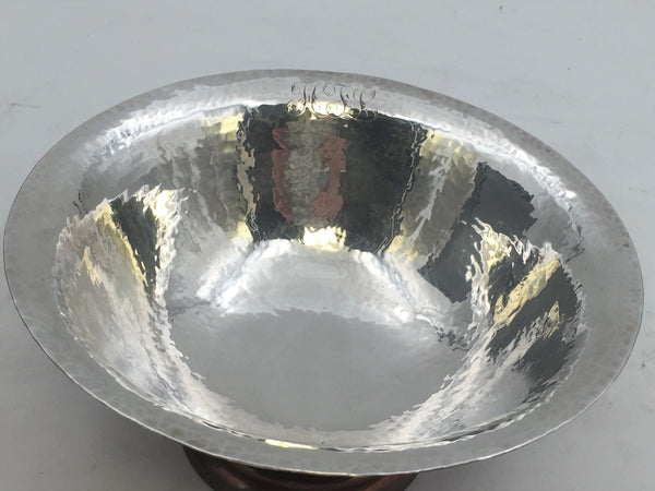 Hand Hammered Sterling Silver and Copper Centerpiece Bowl by Gebelein