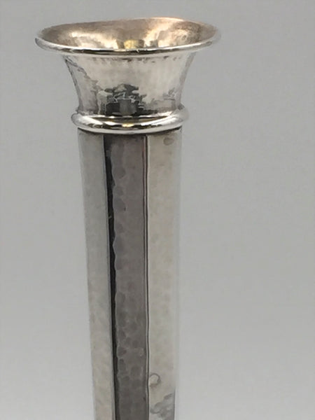 Sterling Silver Hand Beaten Bud Vase by Lebolt in Arts and Crafts Style