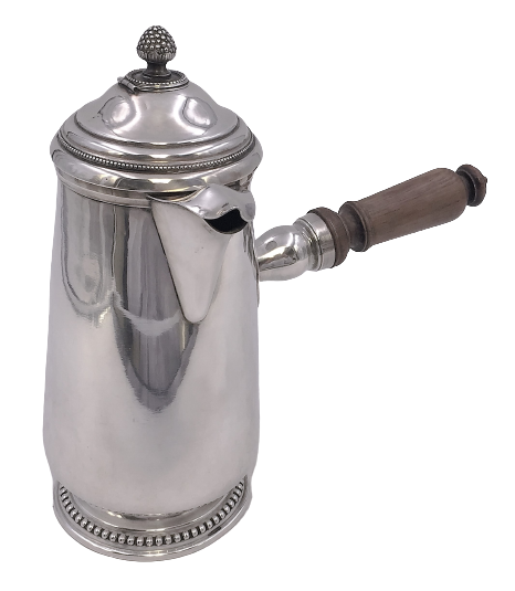 French Silver Side-Handled Chocolate Pot Circa 1900