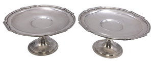 Pair of Gorham Sterling Silver Compotes / Footed Centerpiece Dishes from 1927 in King Albert Pattern