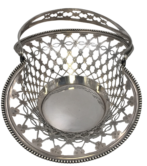 Sterling Silver Pierced Fruit / Flower Centerpiece Basket