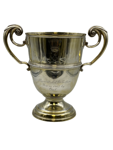 Wilson & Sharpe Scottish Gilt Sterling Silver Two-Handled Large Trophy Cup
