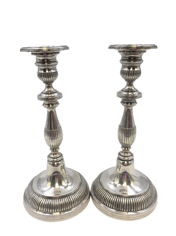 Pair of 19th Century Latin American Sterling Silver Candlesticks