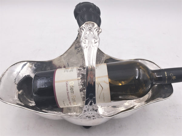 German Continental Silver Wine Caddy Basket Bowl by Posen