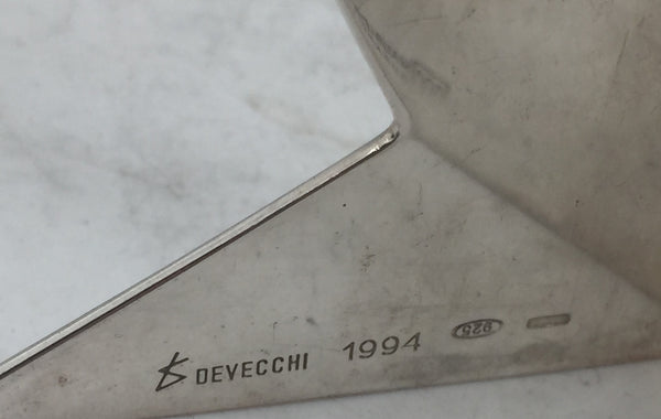 Pair of Sterling Silver Card / Menu Holders by De Vecchi