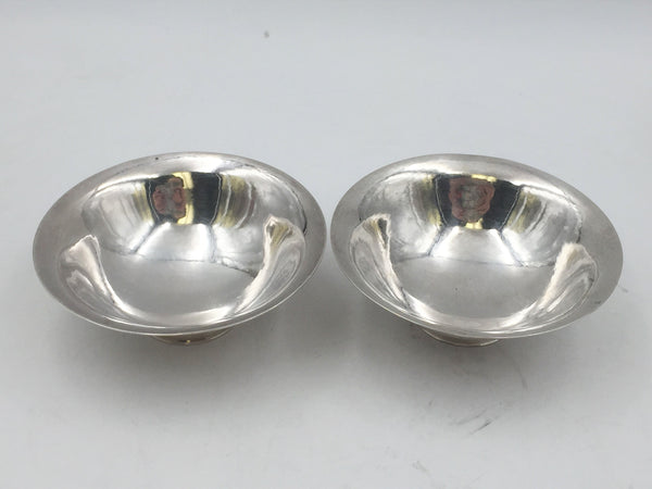 Georg Jensen Pair of Sterling Silver Hand Hammered Mint Dish Bowl 575C