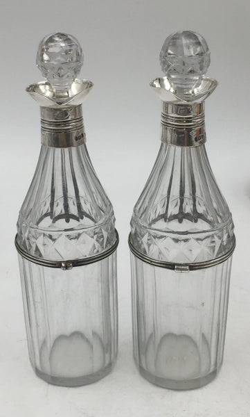 Hennell English 1805 Sterling Silver Georgian Cruet Condiment Set with Shaker, Stand, and Bottles