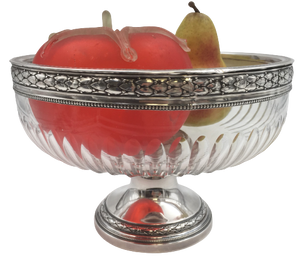 W. Wolff Luxembourgish Silver and Glass Centerpiece Bowl in Empire Style from the 19th Century