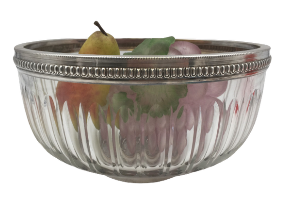 Continental Silver and Glass Centerpiece Bowl