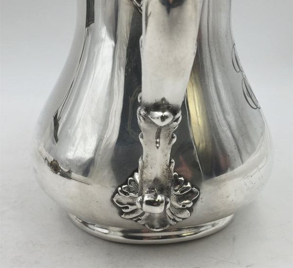 Black, Starr & Frost Sterling Silver Pitcher Jug in Art Nouveau Style with Dimensional Flowers