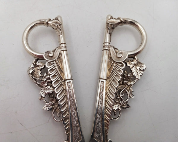 Aesthetic Ornate Grape Shears -- Sterling Silver by Gorham Silversmiths, Circa 1870