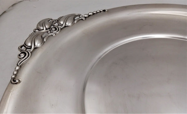 Gorham Sterling Silver Large Platter/ Tray in Mid-Century Modern Jensen Style