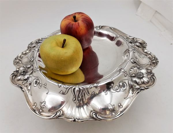 Reed & Barton Sterling Silver Compote in Art Nouveau Style Les Cinq Fleurs