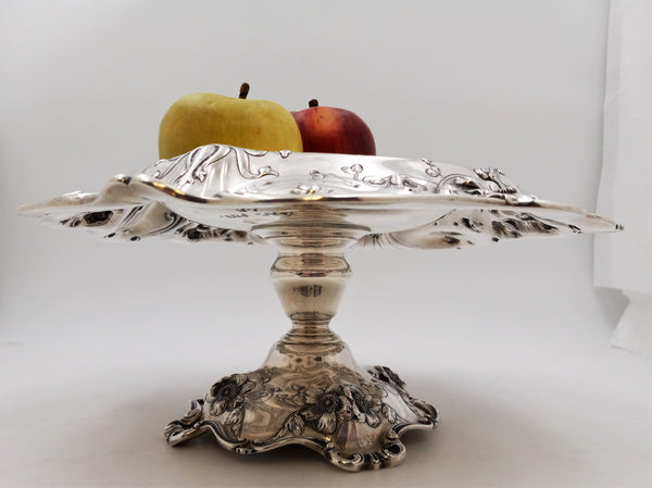 Reed & Barton Sterling Silver Compote in Art Nouveau Style Les Cinq Fleurs