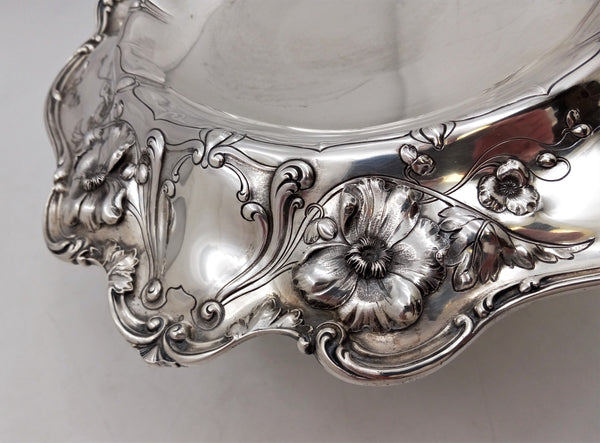Reed & Barton Sterling Silver Compote in Art Nouveau Style Les Cinq Fleurs