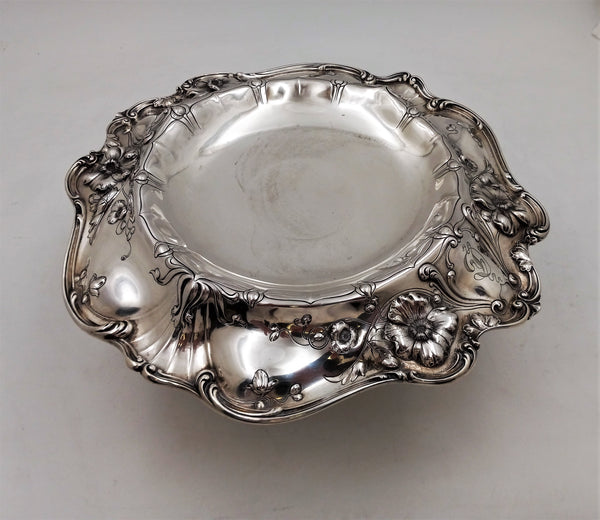 Reed & Barton Sterling Silver Compote in Art Nouveau Style Les Cinq Fleurs