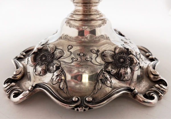 Reed & Barton Sterling Silver Compote in Art Nouveau Style Les Cinq Fleurs