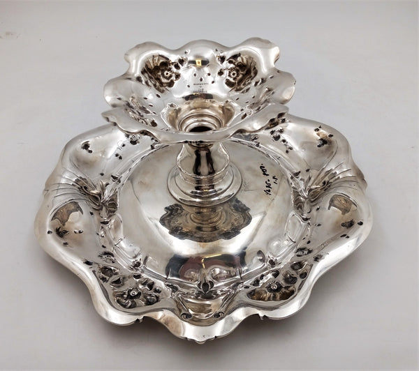 Reed & Barton Sterling Silver Compote in Art Nouveau Style Les Cinq Fleurs