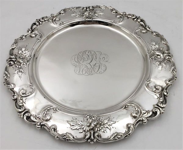 Theodore B. Starr Sterling Silver Early 20th Century Tray/ Plate in Art Nouveau Style